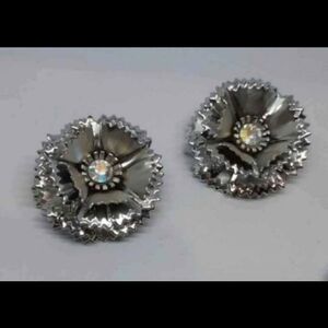 Large Flower Clip on Earrings